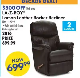 Boscov's LA-Z-BOY Larson Leather Rocker Recliner offer