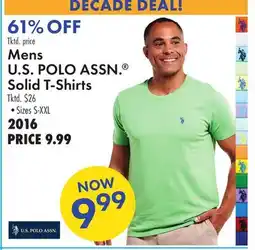 Boscov's Mens U.S. POLO ASSN. Solid T-Shirts offer