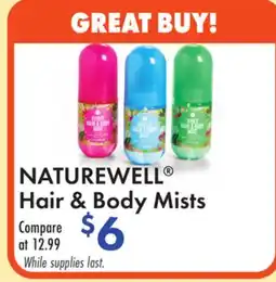 Boscov's NATUREWELL Hair & Body Mists offer