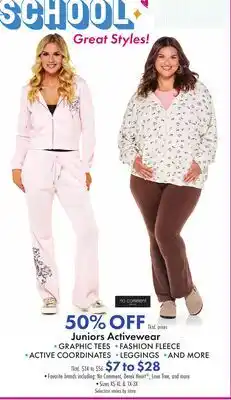 Boscov's Juniors Activewear offer