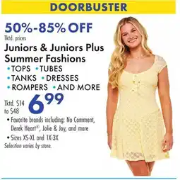 Boscov's Juniors & Juniors Plus Summer Fashions offer