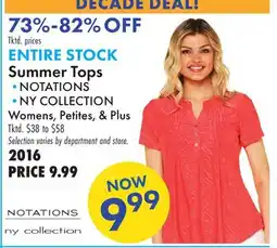 Boscov's NOTATIONS ENTIRE STOCK Summer Tops offer
