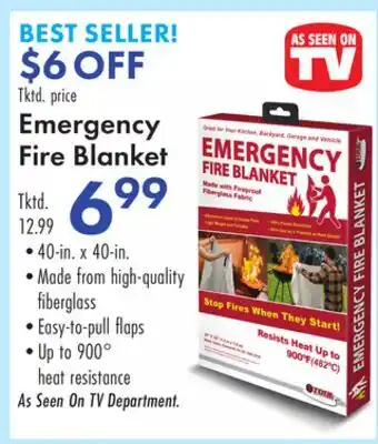 Boscov's Emergency Fire Blanket offer