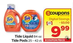 Weis Markets Tide Liquid 84 oz Tide Pods 25 - 42 ct offer