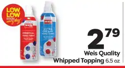 Weis Markets Weis Quality Whipped Topping offer