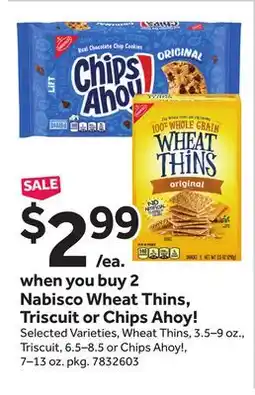 Stop&Shop Nabisco Wheat Thins, Triscuit or Chips Ahoy! offer