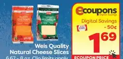 Weis Markets Weis Quality Natural Cheese Slices offer