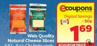 Weis Markets Weis Quality Natural Cheese Slices offer
