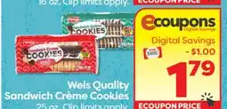 Weis Markets Weis Quality Sandwich Crème Cookies offer