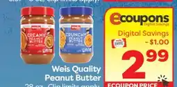 Weis Markets Weis Quality Peanut Butter offer