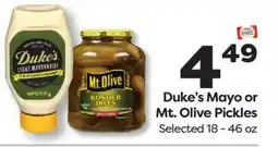 Weis Markets Duke's Mayo or Mt. Olive Pickles offer