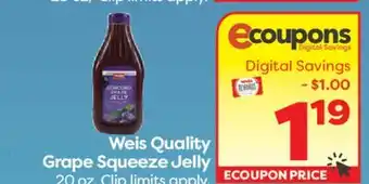 Weis Markets Weis Quality Grape Squeeze Jelly offer