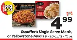 Weis Markets Stouffer's Single Serve Meals, or Yellowstone Meals offer