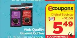 Weis Markets Weis Quality Ground Coffee offer
