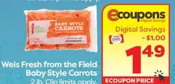 Weis Markets Weis Fresh from the Field Baby Style Carrots offer