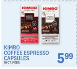 Kings Food Markets KIMBO COFFEE ESPRESSO CAPSULES offer