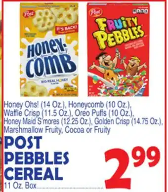 Bravo Supermarkets POST PEBBLES CEREAL offer