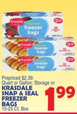 Bravo Supermarkets KRASDALE SNAP & SEAL FREEZER BAGS offer