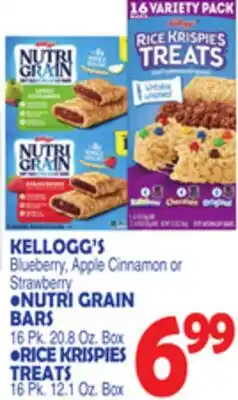 Bravo Supermarkets KELLOGG'S NUTRI GRAIN BARS, RICE KRISPIES TREATS offer