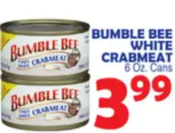 Bravo Supermarkets BUMBLE BEE WHITE CRABMEAT offer