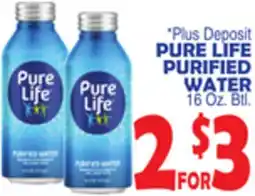 Bravo Supermarkets Plus Deposit PURE LIFE PURIFIED WATER offer