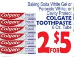 Bravo Supermarkets Baking Soda White Gel or Peroxide White or Cavity Protect COLGATE TOOTHPASTE offer