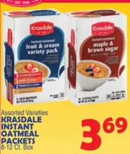 Bravo Supermarkets KRASDALE INSTANT OATMEAL PACKETS offer