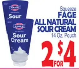 Bravo Supermarkets FAGE ALL NATURAL SOUR CREAM offer