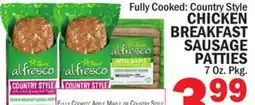 Bravo Supermarkets Fully Cooked: Country Style CHICKEN BREAKFAST SAUSAGE PATTIES offer