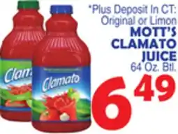 Bravo Supermarkets MOTT'S CLAMATO JUICE offer