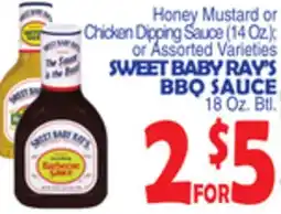 Bravo Supermarkets SWEET BABY RAY'S BBQ SAUCE, 18 Oz. Btl offer