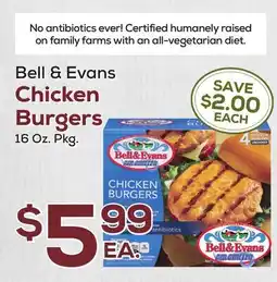 DeCicco & Sons Bell & Evans Chicken Burgers offer