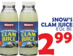 Bravo Supermarkets SNOW'S CLAM JUICE offer