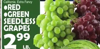 Bravo Supermarkets RED, GREEN SEEDLESS GRAPES offer