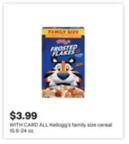 CVS ALL Kellogg's family size cereal 15.6-24 oz offer