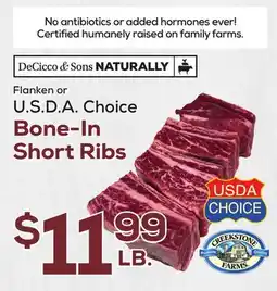 DeCicco & Sons Bone-In Short Ribs offer