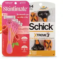 CVS ANY Schick/Skintimate 4 ct., 12 ct. or Schick Xtreme 3 ct. disposable razors offer