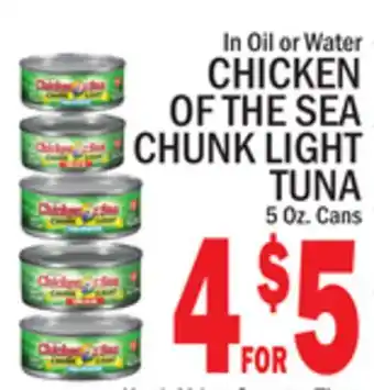 C Town CHICKEN OF THE SEA CHUNK LIGHT TUNA offer