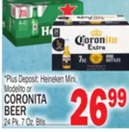 C Town CORONITA BEER 24 Pk. 7 Oz. Bottles offer
