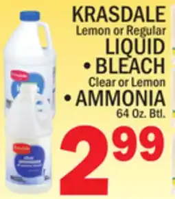 C Town KRASDALE LIQUID, BLEACH, AMMONIA offer