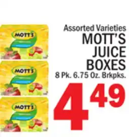 C Town MOTT'S JUICE BOXES offer
