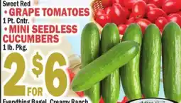 C Town GRAPE TOMATOES 1 Pt. Cntr., MINI SEEDLESS CUCUMBERS, 1 lb. Pkg offer