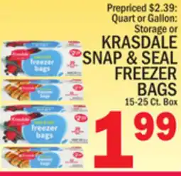 C Town KRASDALE SNAP & SEAL FREEZER BAGS offer