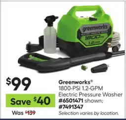 Lowe's 1800-PSI 1.2-GPM Electric Pressure Washer offer