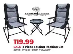 Runnings Backyard Expressions 3 Piece Folding Rocking Set offer