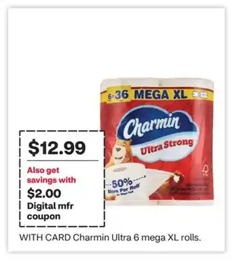 CVS Charmin Ultra 6 mega XL rolls offer