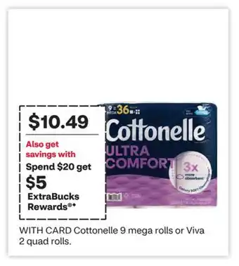 CVS Cottonelle 9 mega rolls or Viva 2 quad rolls offer