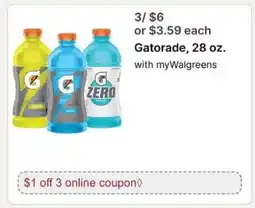Walgreens Gatorade 28 oz offer