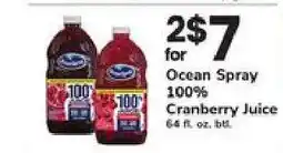 Safeway Ocean Spray 100% Cranberry Juice offer