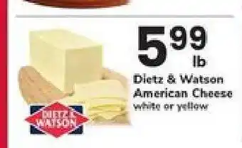 Safeway Dietz & Watson American Cheese offer